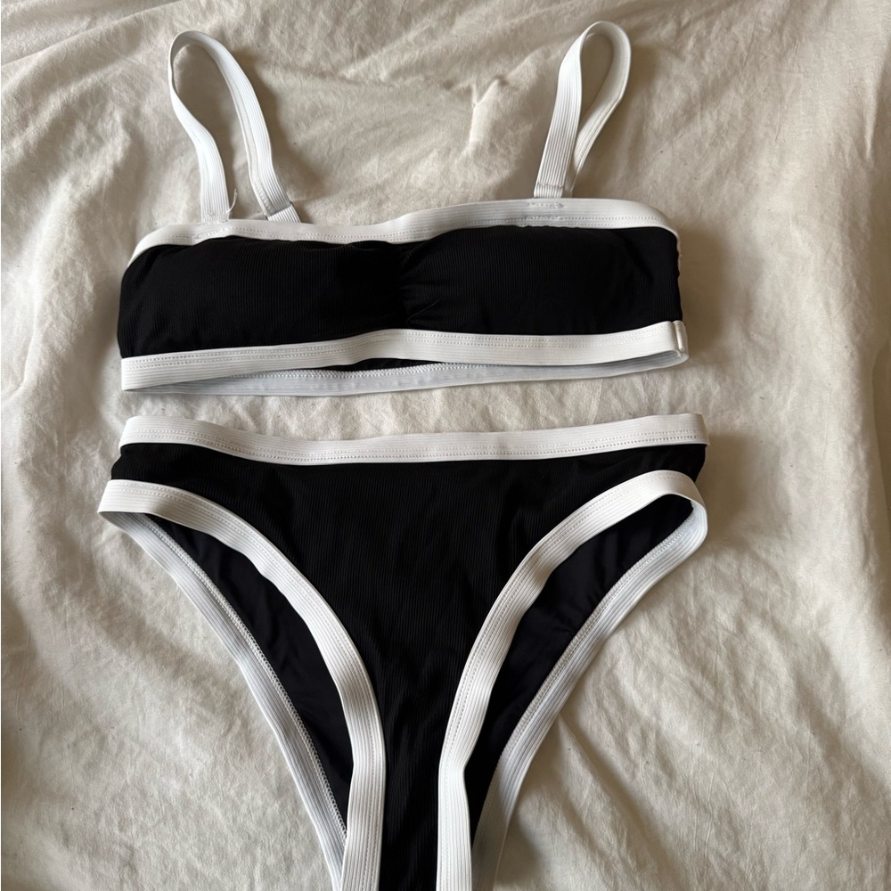 Black and White Bikini Set
